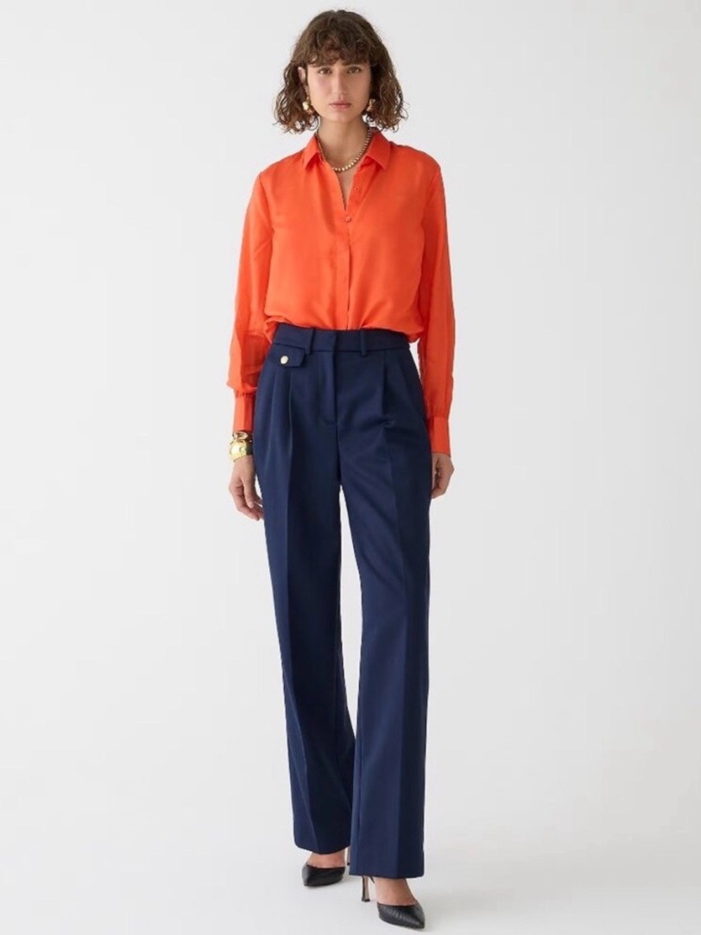 J Crew Collection Wool Blend Wide Leg Trouser Pants Navy Blue Career Women 6 NWT